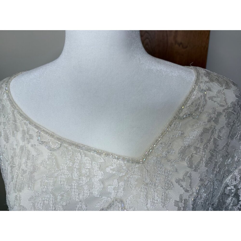 NEW Vintage-Inspired Lace Asymmetrical Top 2X Fringe Hem Angelcore Cottage Core - Picture 6 of 16